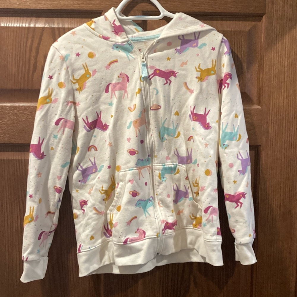 Colorful unicorn long sleeve hooded sweatshirt - Girls XXL 18 Plus